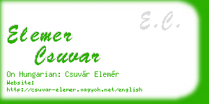 elemer csuvar business card